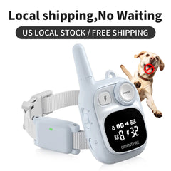 Rechargeable Remote Dog Training Collar — M, Blue, Training Collars