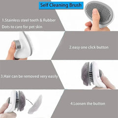 Self-Cleaning Slicker Brush – Blue with packaging, image 6