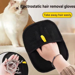 Double-Sided Hair Removal Mitt – deep black, image 1