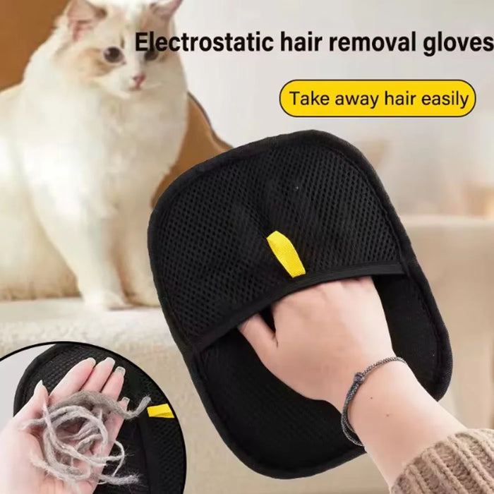 Double-Sided Hair Removal Mitt – deep black, image 1